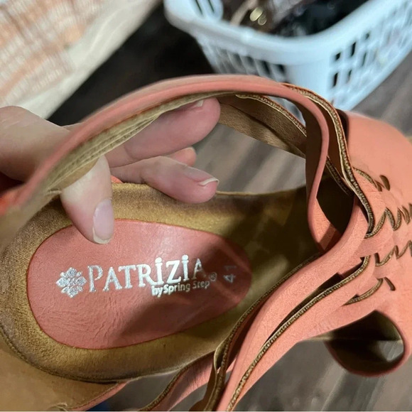 PATRIZIA by Spring Step Zarosi Wedge Sandals in Coral Leather 41 9.5/10 - Picture 7 of 9